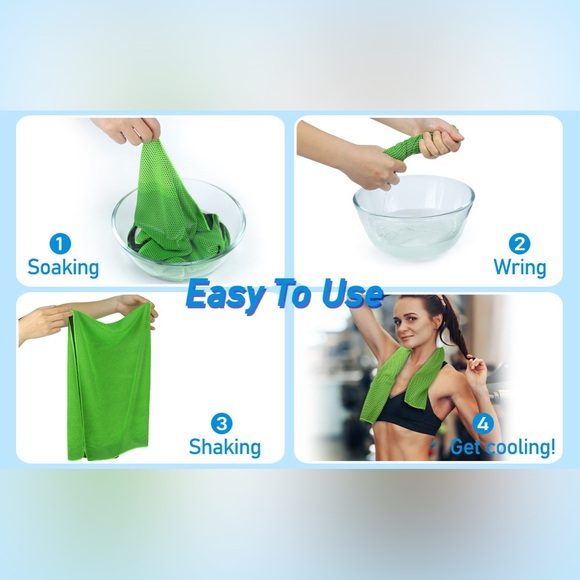 NIP Pack of 3 Cooling Towels Cold Sport Towels, Soft Breathable Quick Cool Towel - Picture 10 of 12